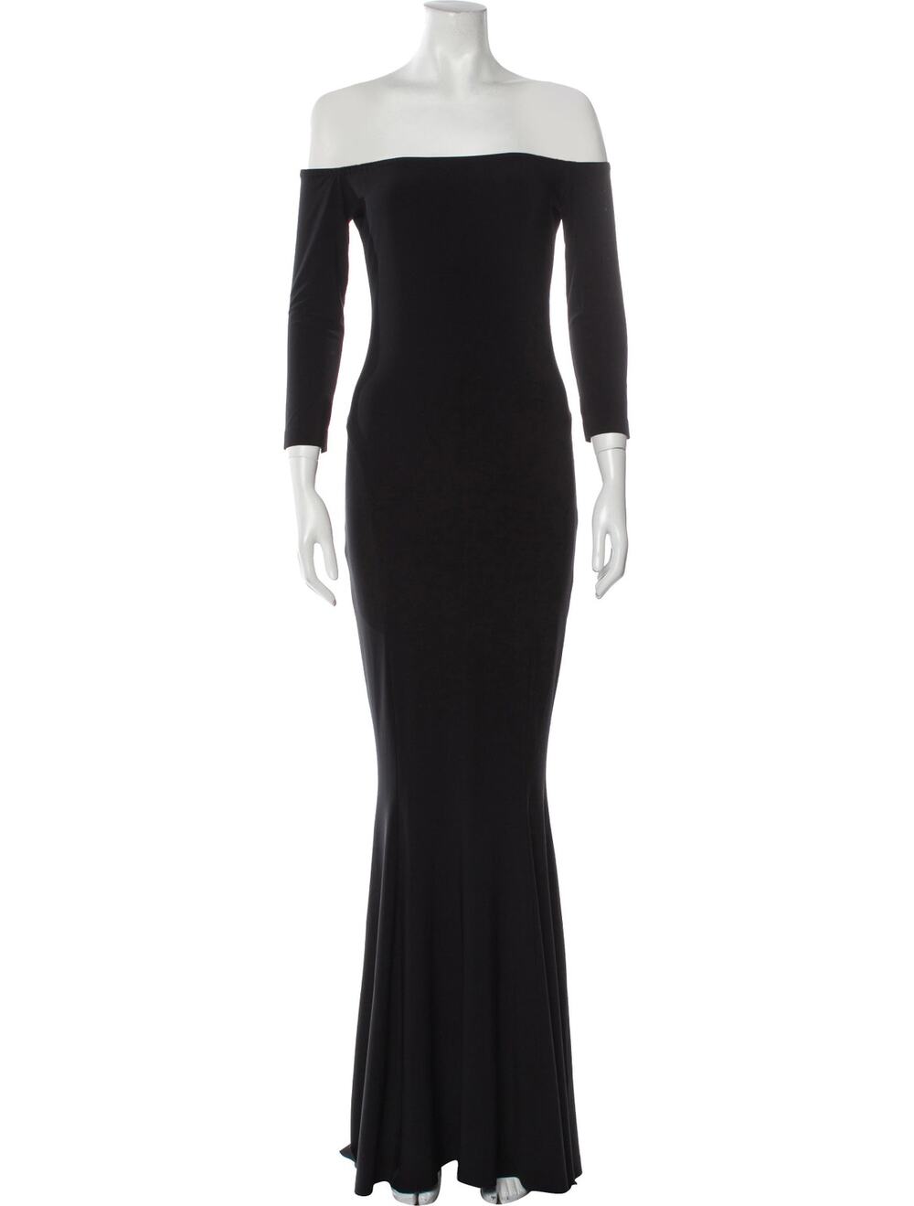 Norma Kamali Off Shoulder Fishtail Gown Maxi Black - S